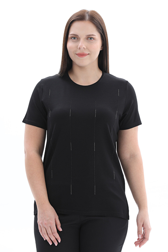 Shefame Regular Fit V Yaka Kısa Kollu Viskon-Elastan Kadın Bluz 2614KK110205 U Siyah Shefame Regular Fit V Yaka Kısa Kollu Viskon-Elastan Kadın Bluz 2614KK110205 U Siyah