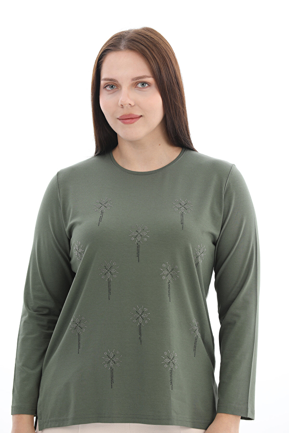 Shefame Regular Fit Bisiklet Yaka Uzun Kollu Viskon-Elastan Kadın Bluz 2614KK110248 U Haki Shefame Regular Fit Bisiklet Yaka Uzun Kollu Viskon-Elastan Kadın Bluz 2614KK110248 U Haki