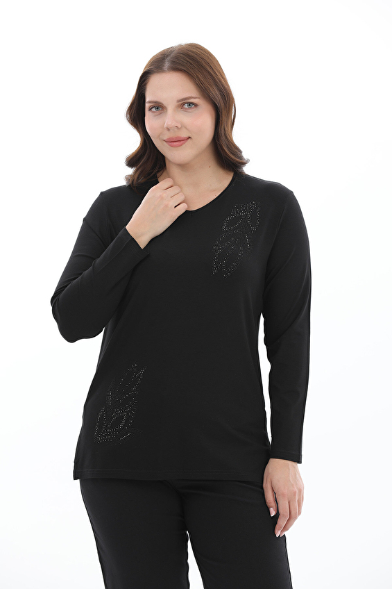 Shefame Regular Fit Bisiklet Yaka Uzun Kollu Viskon-Elastan Kadın Bluz 2614KK110242 U Siyah Shefame Regular Fit Bisiklet Yaka Uzun Kollu Viskon-Elastan Kadın Bluz 2614KK110242 U Siyah