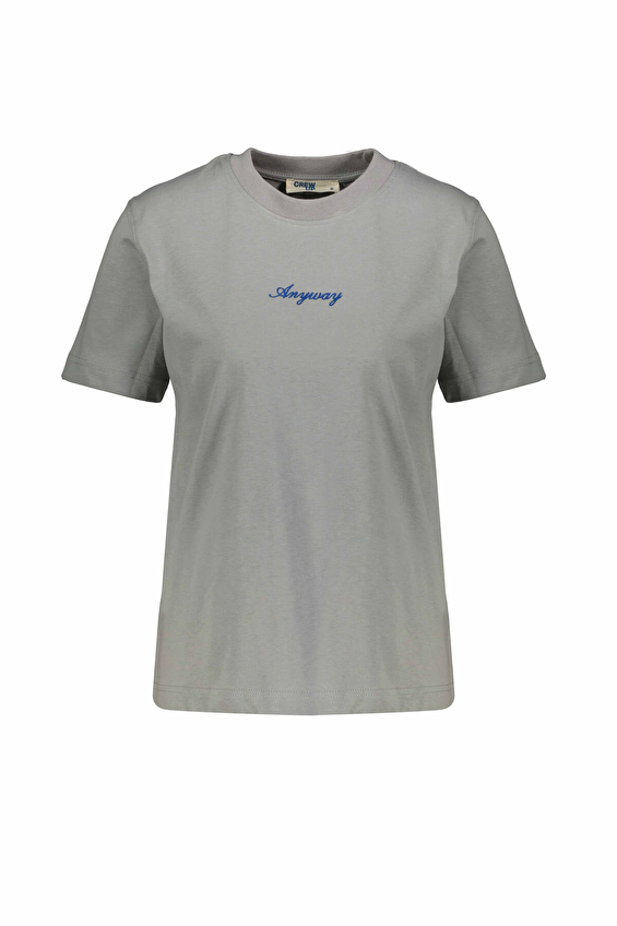 Crew Up Regular Fit Bisiklet Yaka Kısa Kollu Kadın Tişört 2614KS120523 Gri Crew Up Regular Fit Bisiklet Yaka Kısa Kollu Kadın Tişört 2614KS120523 Gri
