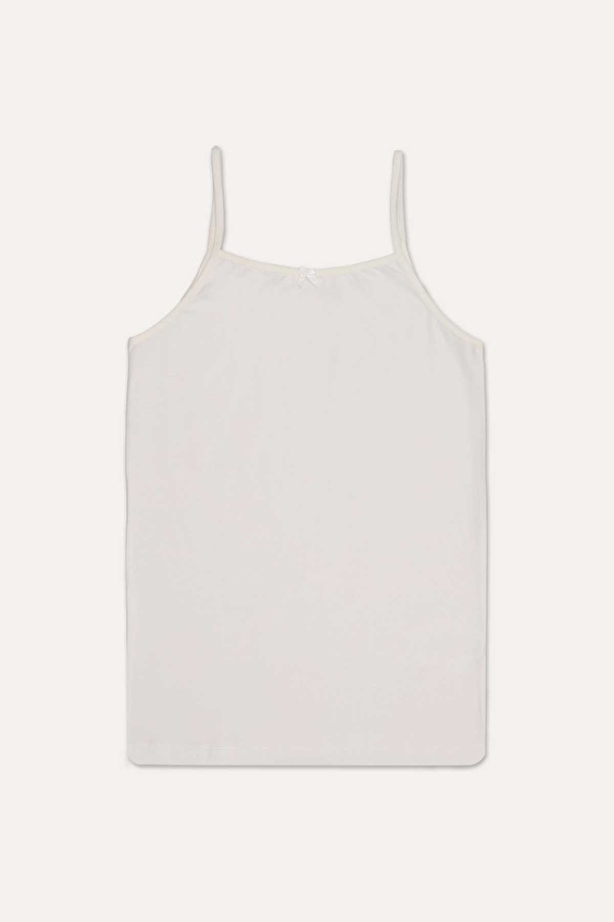 Funfair Pamuklu Kare Yaka İp Askılı Kız Çocuk Atlet 2023I32003MB Ekru Funfair Pamuklu Kare Yaka İp Askılı Kız Çocuk Atlet 2023I32003MB Ekru