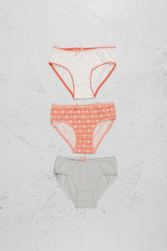 Funfair Normal Bel Slip Kız Çocuk Desenli Üçlü Külot 2223K14MD Gri Funfair Normal Bel Slip Kız Çocuk Desenli Üçlü Külot 2223K14MD Gri