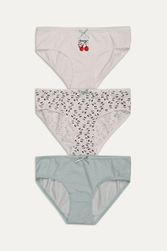 Funfair Normal Bel Slip Kız Çocuk 3'lü Desenli Külot 2324KC01MD Kırmızı Funfair Normal Bel Slip Kız Çocuk 3'lü Desenli Külot 2324KC01MD Kırmızı