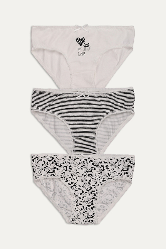 Funfair Normal Bel Slip Kız Çocuk 3'lü Desenli Külot 2324KC01MD Siyah Funfair Normal Bel Slip Kız Çocuk 3'lü Desenli Külot 2324KC01MD Siyah