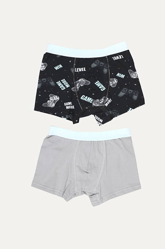 Funfair Normal Bel Erkek Çocuk 2'li Desenli Boxer 2324EC02MD Lacivert