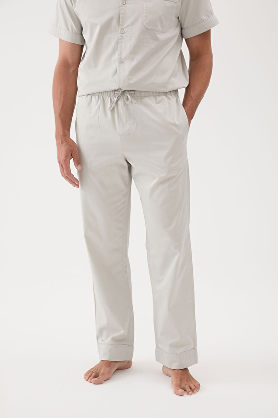 Cottons & Clouds Beli Lastikli Düz Paça Loose Fit Erkek Pamuk Saten Pijama Altı CC9816 Gri Cottons & Clouds Beli Lastikli Düz Paça Loose Fit Erkek Pamuk Saten Pijama Altı CC9816 Gri