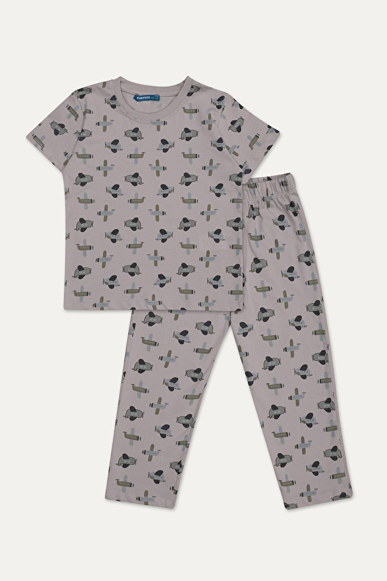 Funfair Erkek Çocuk Kısa Kollu Full Baskılı Pijama Takımı 251EC03PL Funfair Erkek Çocuk Kısa Kollu Full Baskılı Pijama Takımı 251EC03PL