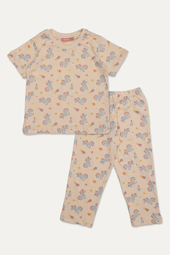 Funfair Kız Çocuk Kısa Kollu Full Baskılı Pijama Takımı 251KC01PL Funfair Kız Çocuk Kısa Kollu Full Baskılı Pijama Takımı 251KC01PL