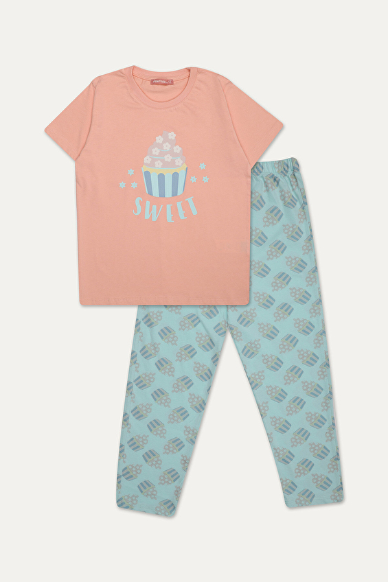 Funfair Kız Çocuk Kısa Kollu Baskılı Pijama Takımı 251KC10PL Funfair Kız Çocuk Kısa Kollu Baskılı Pijama Takımı 251KC10PL