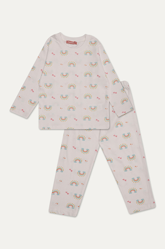 Funfair Regular Fit Bisiklet Yaka Normal Bel Kısa Kollu Kız Çocuk Uzun Kollu Full Baskılı Pijama Takımı 251KC11PL Ekru Funfair Regular Fit Bisiklet Yaka Normal Bel Kısa Kollu Kız Çocuk Uzun Kollu Full Baskılı Pijama Takımı 251KC11PL Ekru