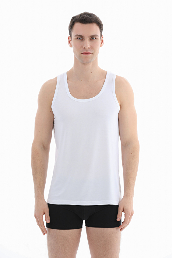 Cottons & Clouds Erkek Cottons&Clouds Tekli U Yaka Kalın Askılı Modal Atlet CC9305 Beyaz Cottons & Clouds Erkek Cottons&Clouds Tekli U Yaka Kalın Askılı Modal Atlet CC9305 Beyaz