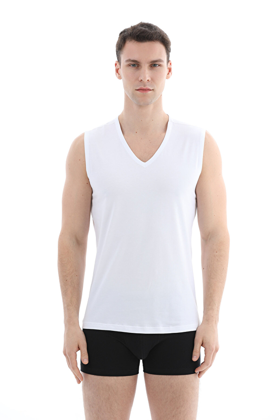 Cottons & Clouds Erkek Cottons&Clouds İkili V Yaka Kalın Askılı Atlet CC9677 Beyaz/beyaz Cottons & Clouds Erkek Cottons&Clouds İkili V Yaka Kalın Askılı Atlet CC9677 Beyaz/beyaz
