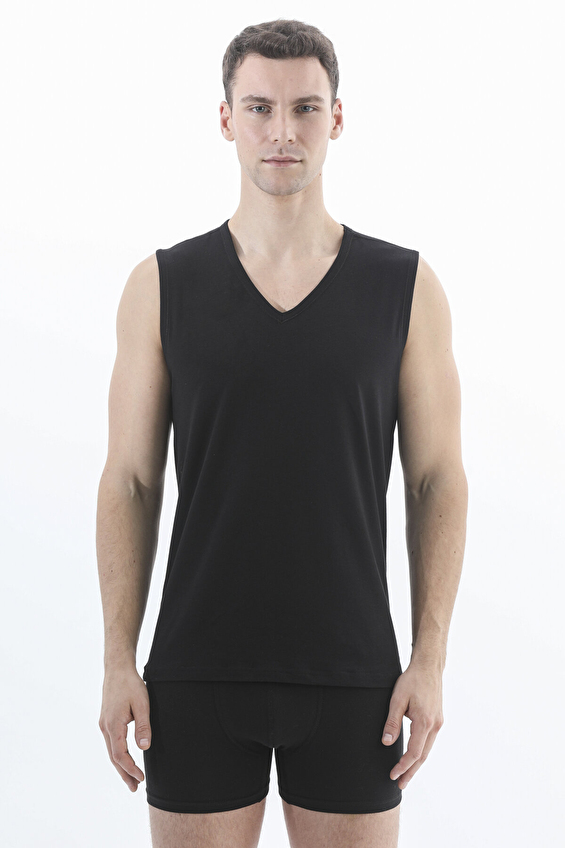 Cottons & Clouds Erkek Cottons&Clouds İkili V Yaka Kalın Askılı Atlet CC9677 Siyah/siyah Cottons & Clouds Erkek Cottons&Clouds İkili V Yaka Kalın Askılı Atlet CC9677 Siyah/siyah