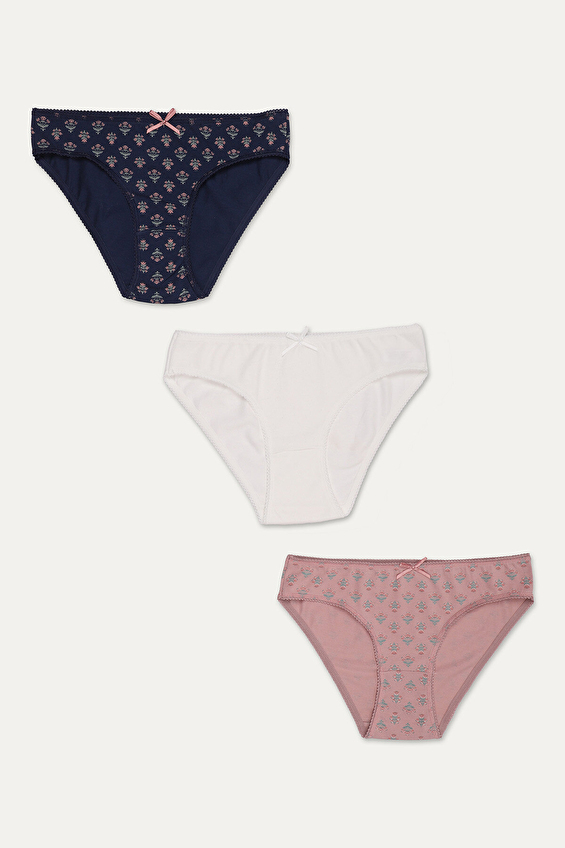 Shefame Pamuklu Normal Bel Kadın Desenli Üçlü Külot 25ETK04MD Renkli Shefame Pamuklu Normal Bel Kadın Desenli Üçlü Külot 25ETK04MD Renkli