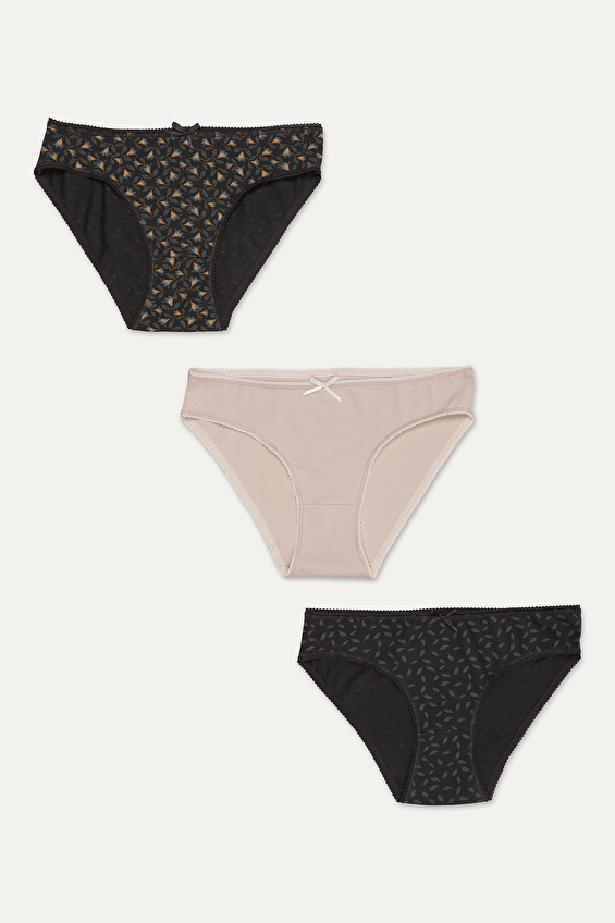 Shefame Pamuklu Normal Bel Kadın Desenli Üçlü Külot 25ETK01MD Renkli Shefame Pamuklu Normal Bel Kadın Desenli Üçlü Külot 25ETK01MD Renkli