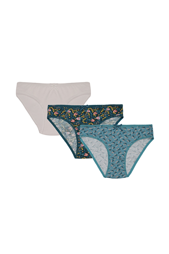 Shefame Pamuk Kadın Desenli Üçlü Külot 2425K010MD Petrol Shefame Pamuk Kadın Desenli Üçlü Külot 2425K010MD Petrol