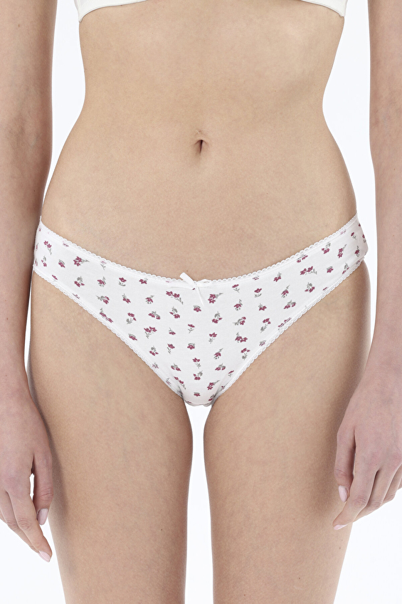 Shefame Pamuk Kadın Desenli Üçlü Külot 2425K012MD Ekru Shefame Pamuk Kadın Desenli Üçlü Külot 2425K012MD Ekru