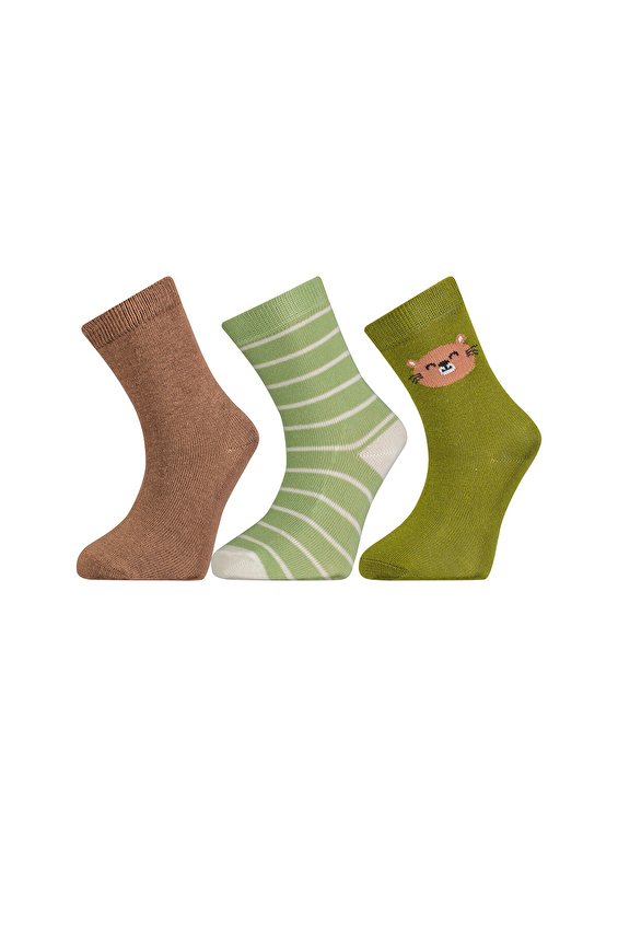 Funfair Soket Erkek Çocuk Üçlü Desenli Pamuklu Çorap 251EC13BS Kahverengi/haki Funfair Soket Erkek Çocuk Üçlü Desenli Pamuklu Çorap 251EC13BS Kahverengi/haki