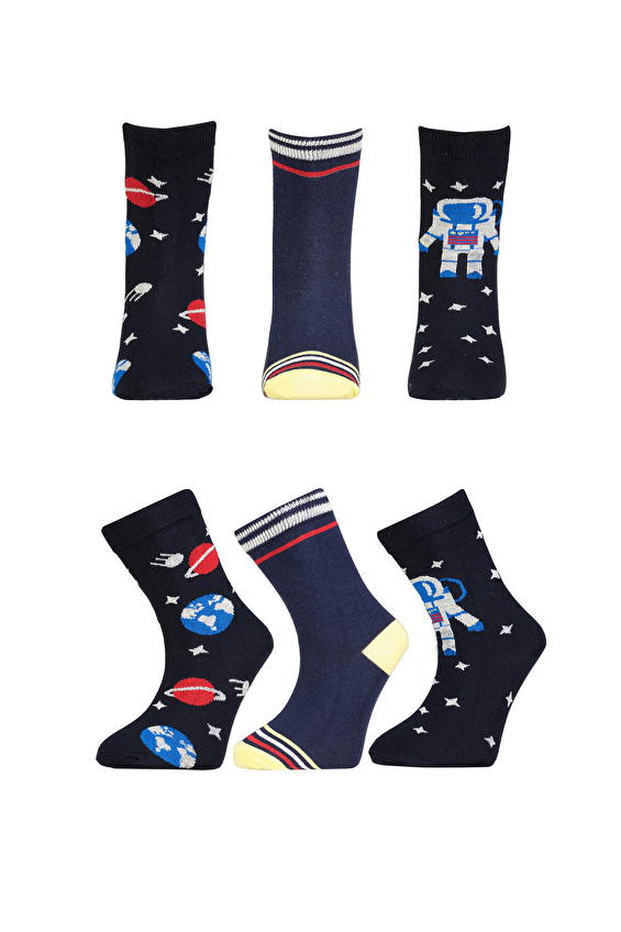 Funfair Soket Erkek Çocuk Üçlü Desenli Pamuklu Çorap 251EC26BS Lacivert Funfair Soket Erkek Çocuk Üçlü Desenli Pamuklu Çorap 251EC26BS Lacivert