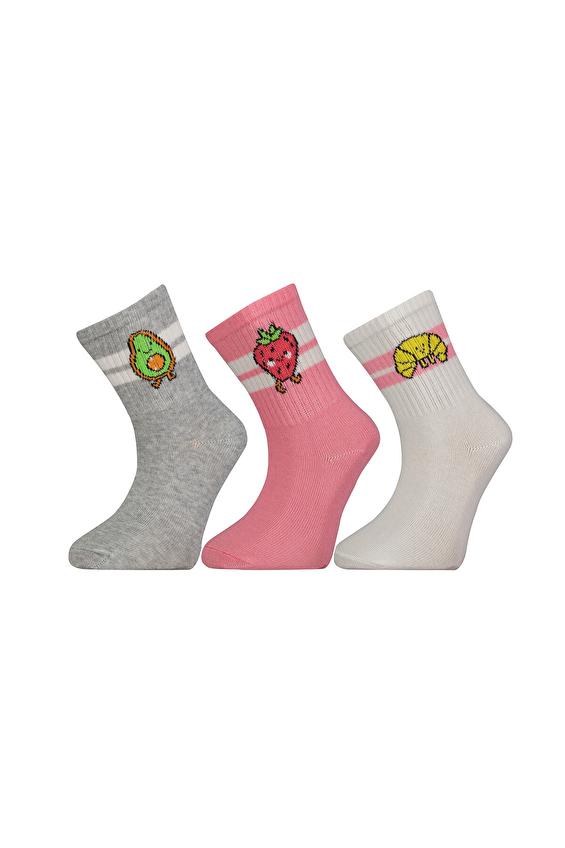 Funfair Soket Kız Çocuk Üçlü Desenli Pamuklu Çorap 251KC20BS Pembe/gri/beyaz Funfair Soket Kız Çocuk Üçlü Desenli Pamuklu Çorap 251KC20BS Pembe/gri/beyaz