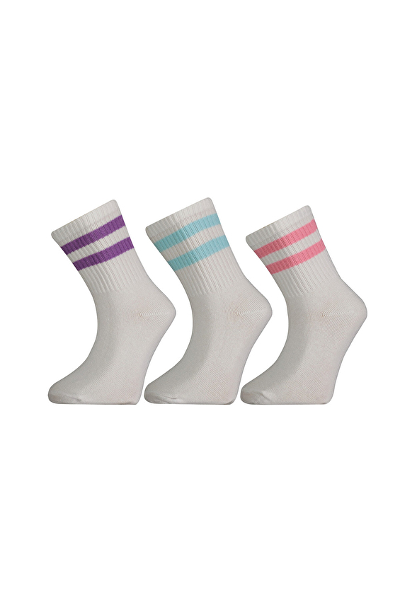 Funfair Soket Kız Çocuk Üçlü Desenli Pamuklu Çorap 251KC30BS Beyaz Funfair Soket Kız Çocuk Üçlü Desenli Pamuklu Çorap 251KC30BS Beyaz
