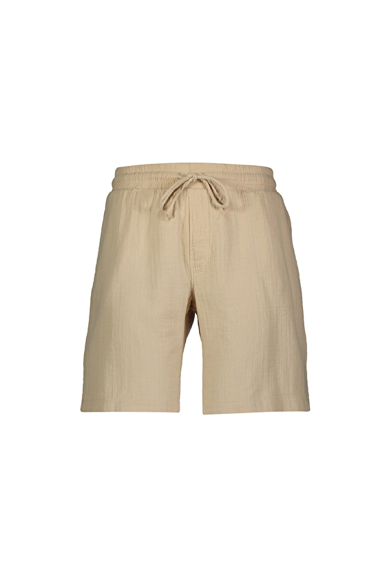 First Company Beli Lastikli Düz Paça Loose Fit Erkek Müslin Şort 251E03OD Bej First Company Beli Lastikli Düz Paça Loose Fit Erkek Müslin Şort 251E03OD Bej
