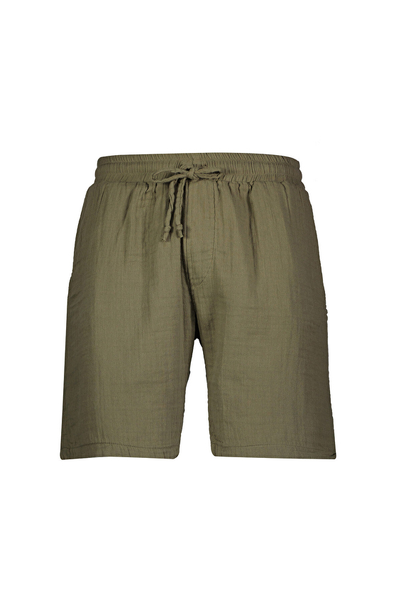 First Company Beli Lastikli Düz Paça Loose Fit Erkek Müslin Şort 251E03OD Haki First Company Beli Lastikli Düz Paça Loose Fit Erkek Müslin Şort 251E03OD Haki