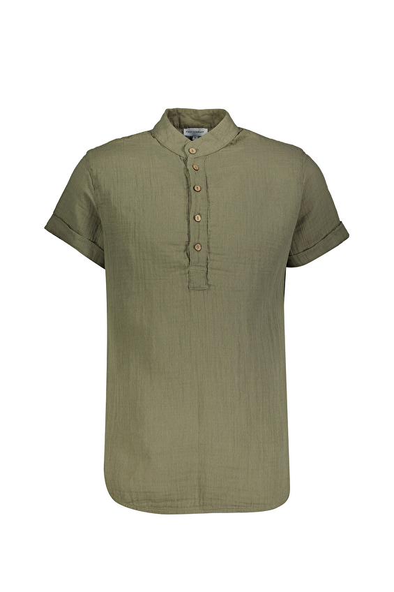 First Company Hakim Yaka Loose Fit Kısa Kollu Erkek Müslin Gömlek 251E04OD Haki First Company Hakim Yaka Loose Fit Kısa Kollu Erkek Müslin Gömlek 251E04OD Haki
