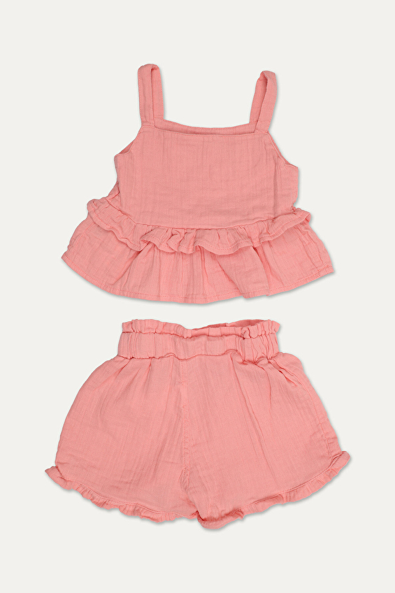Funfair Kız Çocuk Askılı Müslin Şort Takım 251KC2OD Funfair Kız Çocuk Askılı Müslin Şort Takım 251KC2OD