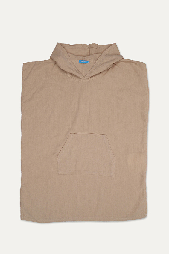 Funfair Düşük Kollu V Yaka Loose Fit Erkek Çocuk Unisex Müslin Sörf Pançosu 251C01OD Bej Funfair Düşük Kollu V Yaka Loose Fit Erkek Çocuk Unisex Müslin Sörf Pançosu 251C01OD Bej