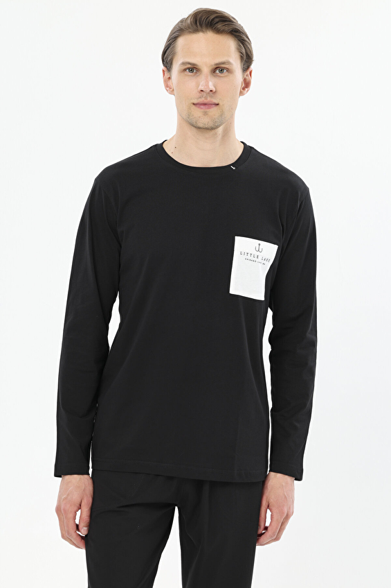 First Company Regular Fit Bisiklet Yaka Uzun Kollu Pamuk Düz Paça Erkek Cep Detaylı Pijama Takımı 251EP02KL Siyah/siyah First Company Regular Fit Bisiklet Yaka Uzun Kollu Pamuk Düz Paça Erkek Cep Detaylı Pijama Takımı 251EP02KL Siyah/siyah