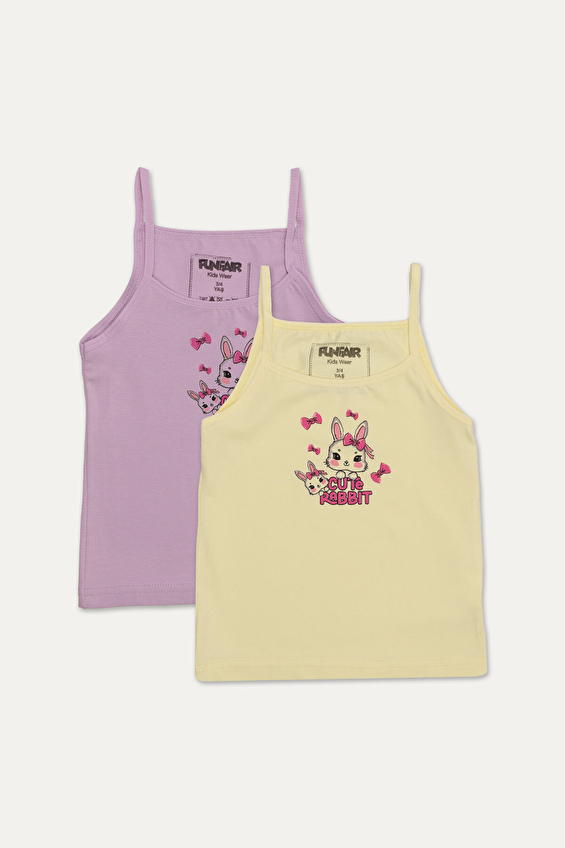 Funfair Kız Çocuk Tavşan Baskılı İkili Atlet 251KA04 Ekru/lila Funfair Kız Çocuk Tavşan Baskılı İkili Atlet 251KA04 Ekru/lila