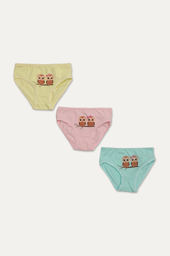 Funfair Kız Çocuk Baykuş Baskılı Üçlü Külot 251KK02 Pembe/mint Funfair Kız Çocuk Baykuş Baskılı Üçlü Külot 251KK02 Pembe/mint