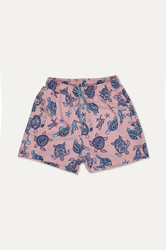 Funfair Regular Fit Beli Lastikli Polyester Bağlamalı Erkek Çocuk Deniz Kaplumbağası Baskılı Mayo Şort 251EC002NR Pembe Funfair Regular Fit Beli Lastikli Polyester Bağlamalı Erkek Çocuk Deniz Kaplumbağası Baskılı Mayo Şort 251EC002NR Pembe