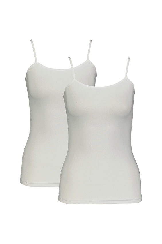 First Company Kadın İkili Yuvarlak Yaka İp Askılı Atlet 251K7001MB Beyaz First Company Kadın İkili Yuvarlak Yaka İp Askılı Atlet 251K7001MB Beyaz