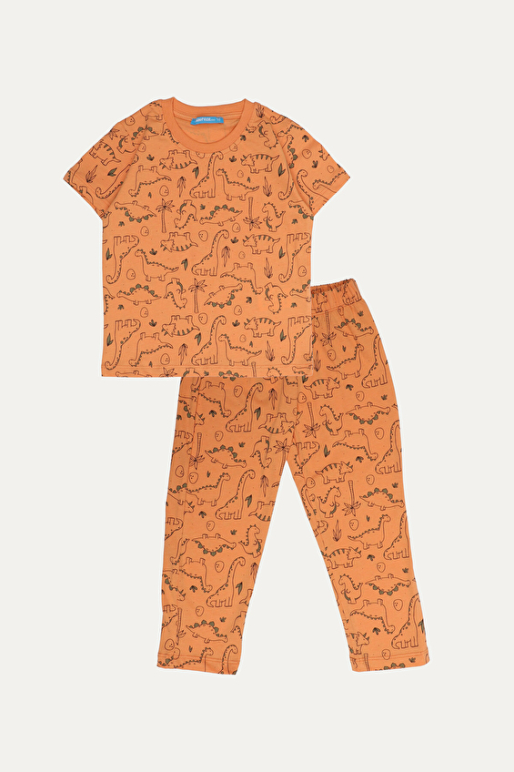 Funfair Erkek Çocuk Dinozor Baskılı Kısa Kollu Pijama Takımı 251ET03PL Funfair Erkek Çocuk Dinozor Baskılı Kısa Kollu Pijama Takımı 251ET03PL