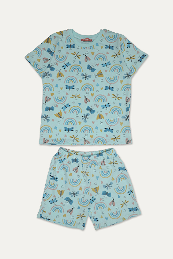 Funfair Kız Çocuk Bahar Baskılı Kısa Kollu Şort Takımı Funfair Kız Çocuk Bahar Baskılı Kısa Kollu Şort Takımı