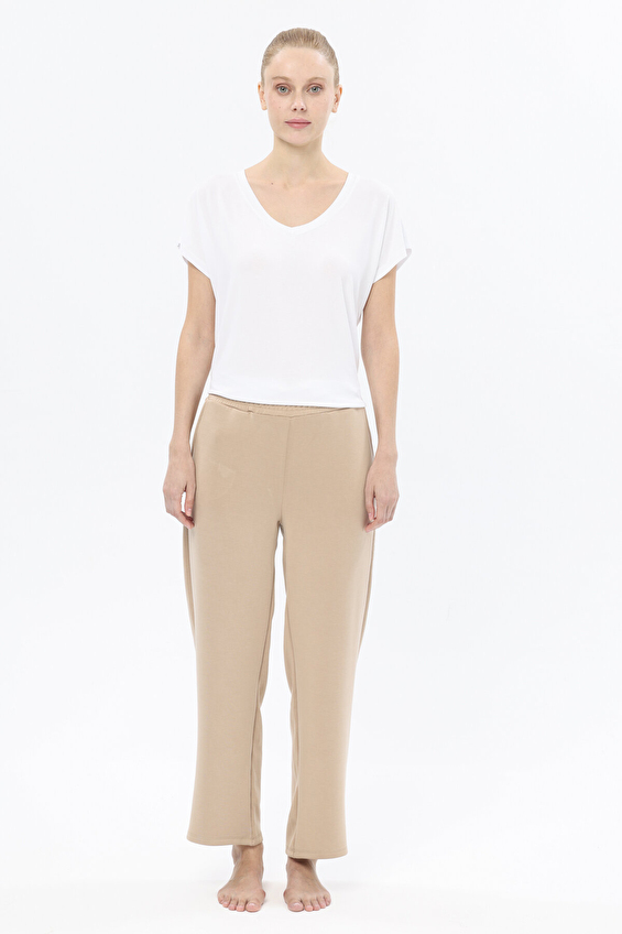 Shefame Lastikli Bel Düz Paça Rahat Fit Kadın Eşofman Altı 252K7006TR Bej Shefame Lastikli Bel Düz Paça Rahat Fit Kadın Eşofman Altı 252K7006TR Bej