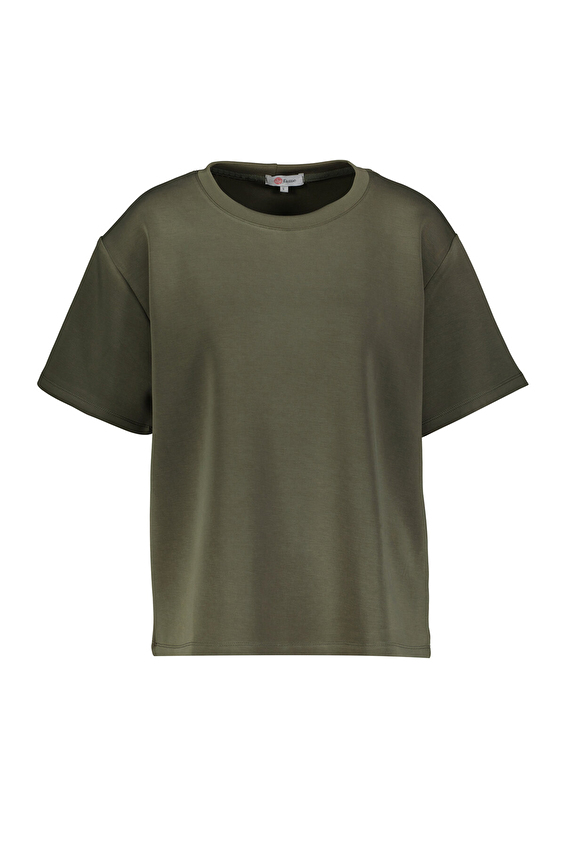 Shefame Bisiklet Yaka Oversize Fit Kadın Oversize Pijama Üstü 252K7008TR Haki Shefame Bisiklet Yaka Oversize Fit Kadın Oversize Pijama Üstü 252K7008TR Haki