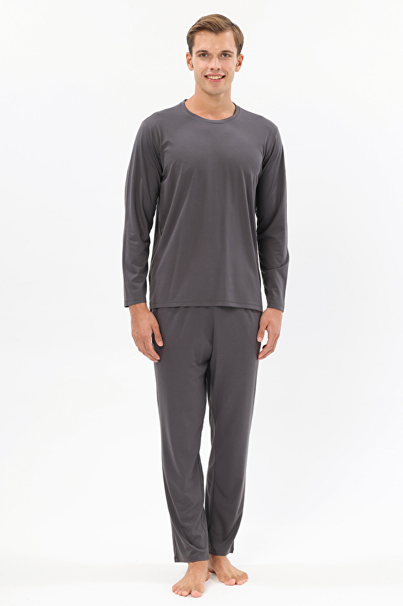 Finesuits Bisiklet Yaka Rahat Fit Erkek Uzun Kollu Pijama Üstü 252E6007TR Antrasit Finesuits Bisiklet Yaka Rahat Fit Erkek Uzun Kollu Pijama Üstü 252E6007TR Antrasit