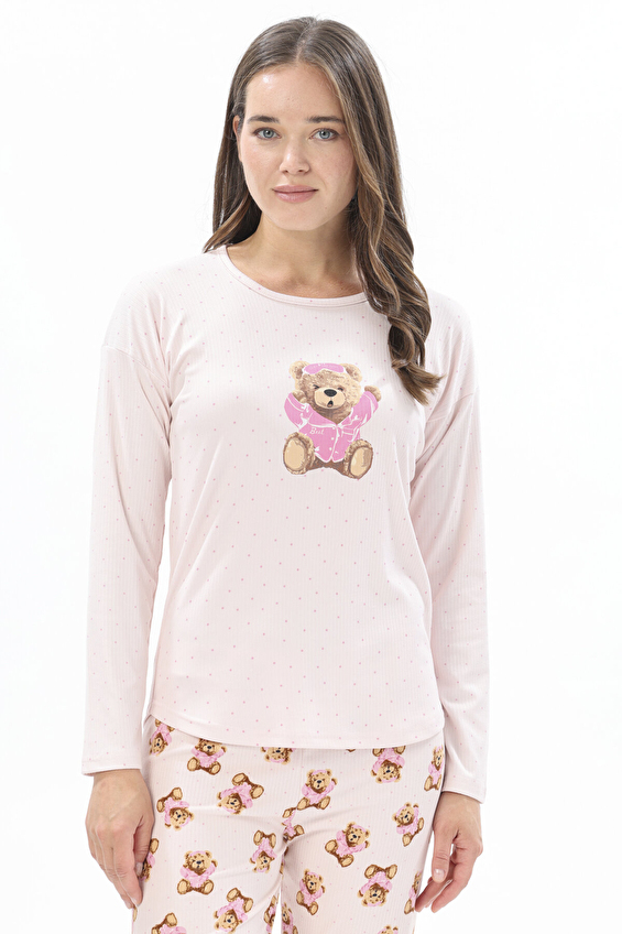 Shefame Bisiklet Yaka Kadın Pijama Takımı 252K7097PI Pembe Shefame Bisiklet Yaka Kadın Pijama Takımı 252K7097PI Pembe