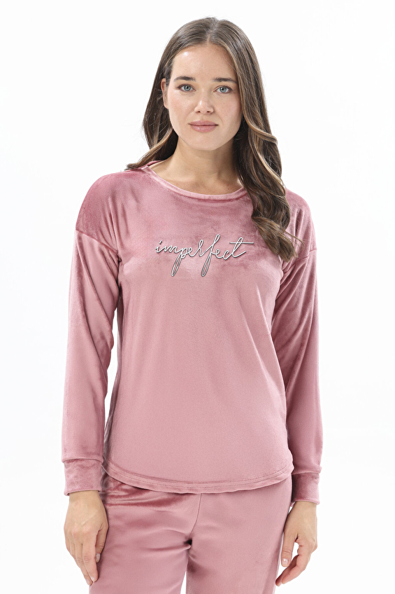 Shefame Bisiklet Yaka Kadın Pijama Takımı 252K7105PI Pudra Shefame Bisiklet Yaka Kadın Pijama Takımı 252K7105PI Pudra