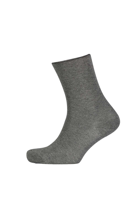 Shefame Kadın Pamuklu Lastiksiz Diyabet Çorabı 252K0518HU Gri melanj