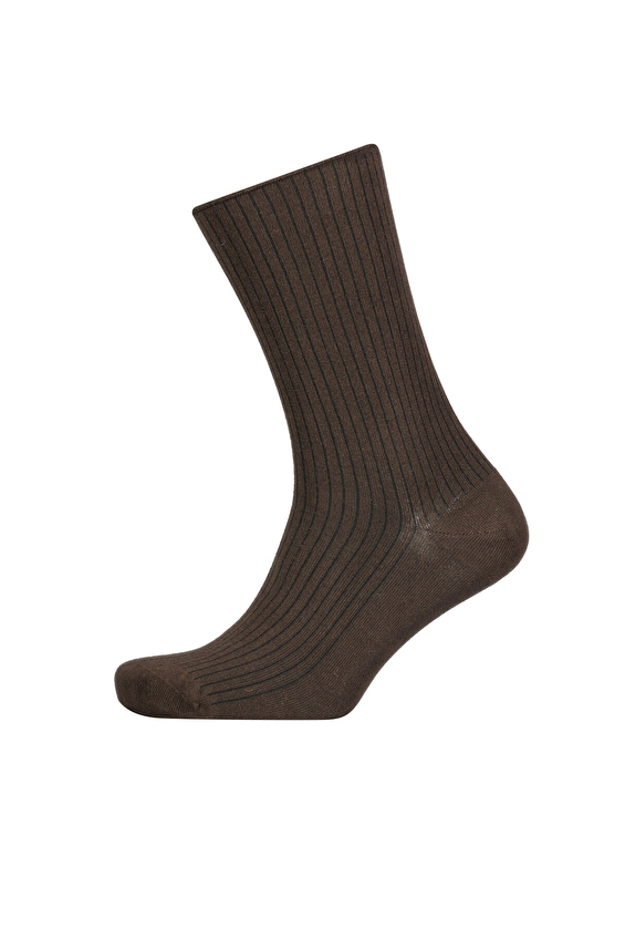Finesuits Erkek Bambu Lastiksiz Derbi Diyabet Çorabı 252E1234HU Kahverengi