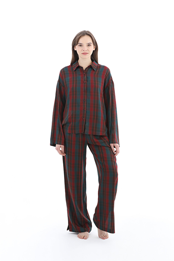 Cottons & Clouds Kadın Pijama Takımı CC2175 Bordo Cottons & Clouds Kadın Pijama Takımı CC2175 Bordo