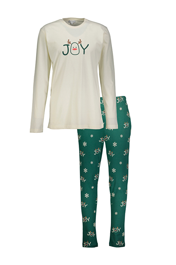 First Company Erkek Yılbaşı Temalı Pijama Takımı 252E6034TK Ekru/yeşil First Company Erkek Yılbaşı Temalı Pijama Takımı 252E6034TK Ekru/yeşil