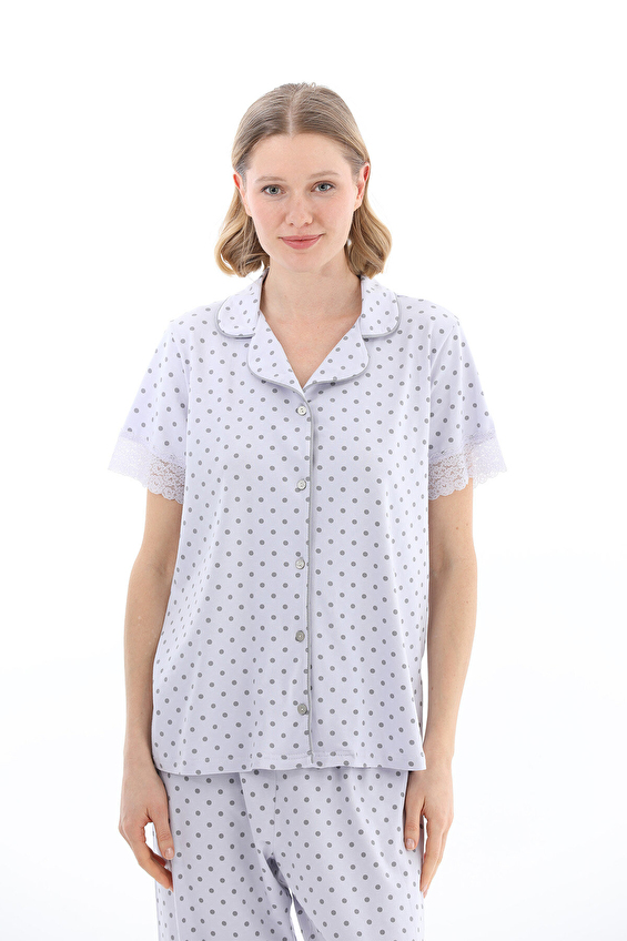 Shefame Regular Fit Gömlek Yaka Önden Düğmeli Düz Paça Kadın Pijama Takımı 261K7001MB Lila Shefame Regular Fit Gömlek Yaka Önden Düğmeli Düz Paça Kadın Pijama Takımı 261K7001MB Lila