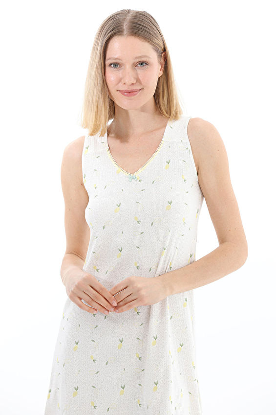 Shefame Regular Fit Bisiklet Yaka Düz Paça Kadın Gecelik 261K7014SV Ekru Shefame Regular Fit Bisiklet Yaka Düz Paça Kadın Gecelik 261K7014SV Ekru