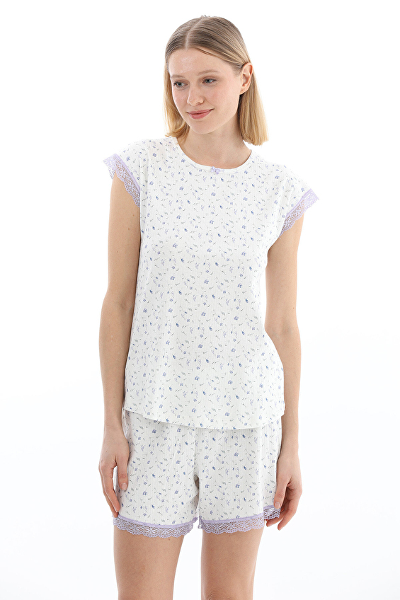 Shefame Regular Fit Bisiklet Yaka Düz Paça Kadın Şort Takımı 261K7016SV Ekru Shefame Regular Fit Bisiklet Yaka Düz Paça Kadın Şort Takımı 261K7016SV Ekru