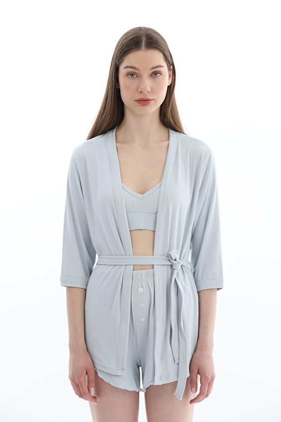 Shefame Kadın Şort Takımı 261K7045PI Açık mavi Shefame Kadın Şort Takımı 261K7045PI Açık mavi